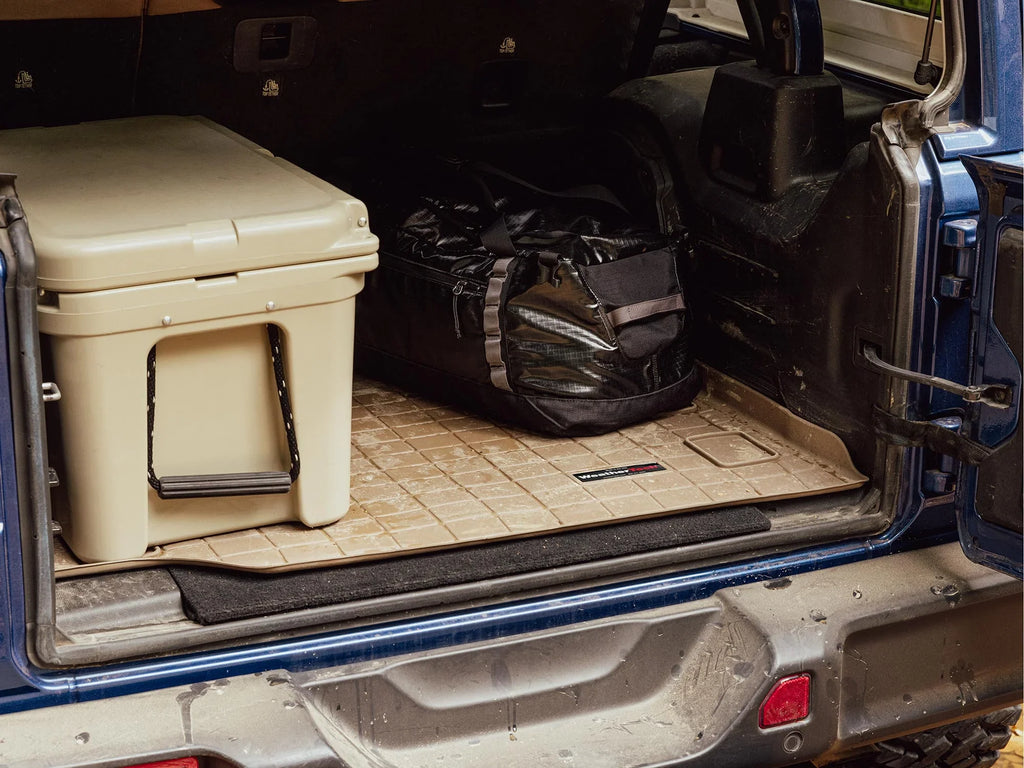 Climate Cargo Trunk Liner with Bumper Protector Suitable with 2010-2024 Toyota 4Runner - Behind 2nd Row Seating With Bumper Protector, Tan