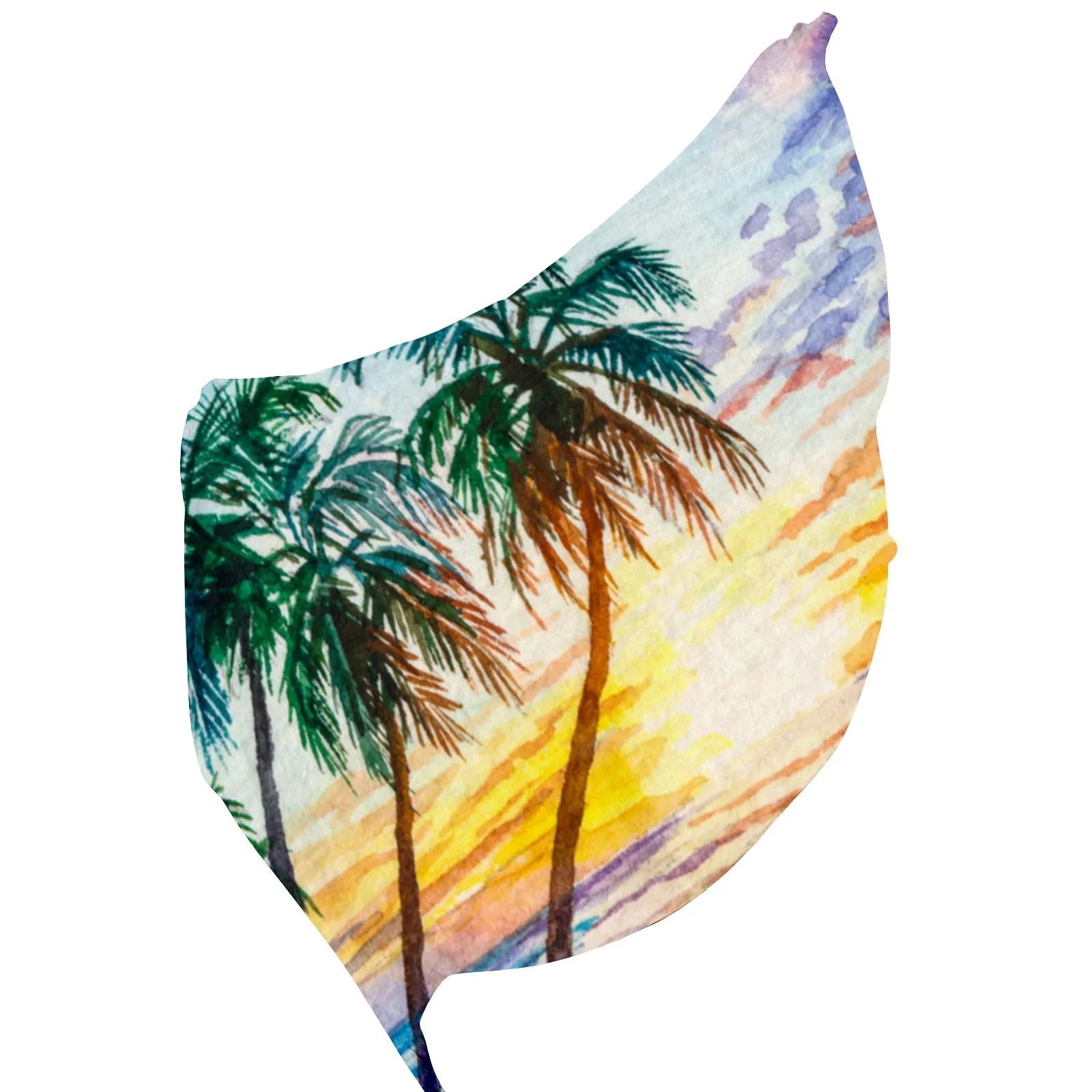 FREEAMG Seascape Sunset Silk Long Scarf for Women Large Oblong Sunscreen Shawls Wraps Neck Headscarf Hair Wraps Gift Packed
