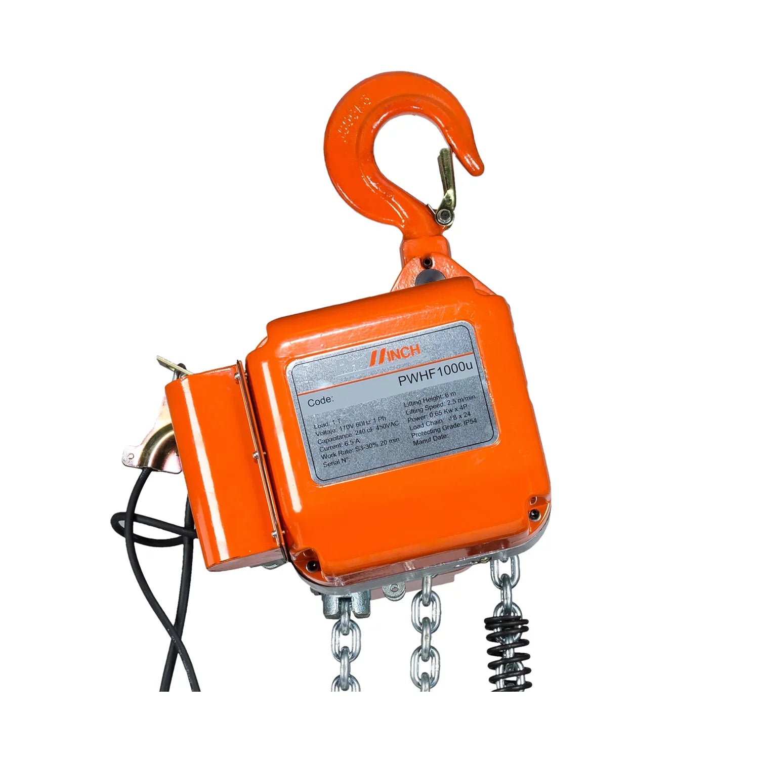 Prowinch 1 Ton Electric Chain Hoist 20 ft. FEC G80 Chain M3/H2 220/240V Wireless