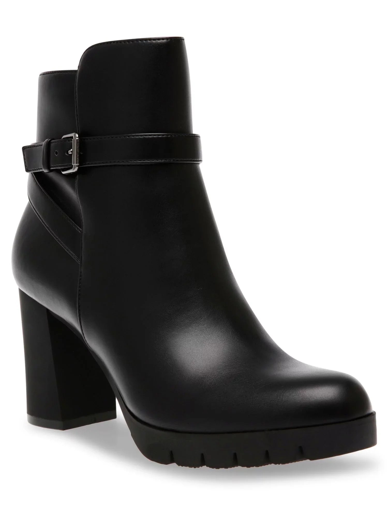 ANNE KLEIN Womens Black Latch Accent Cushioned Heidi Round Toe Block Heel Zip-Up Dress Booties 6 M