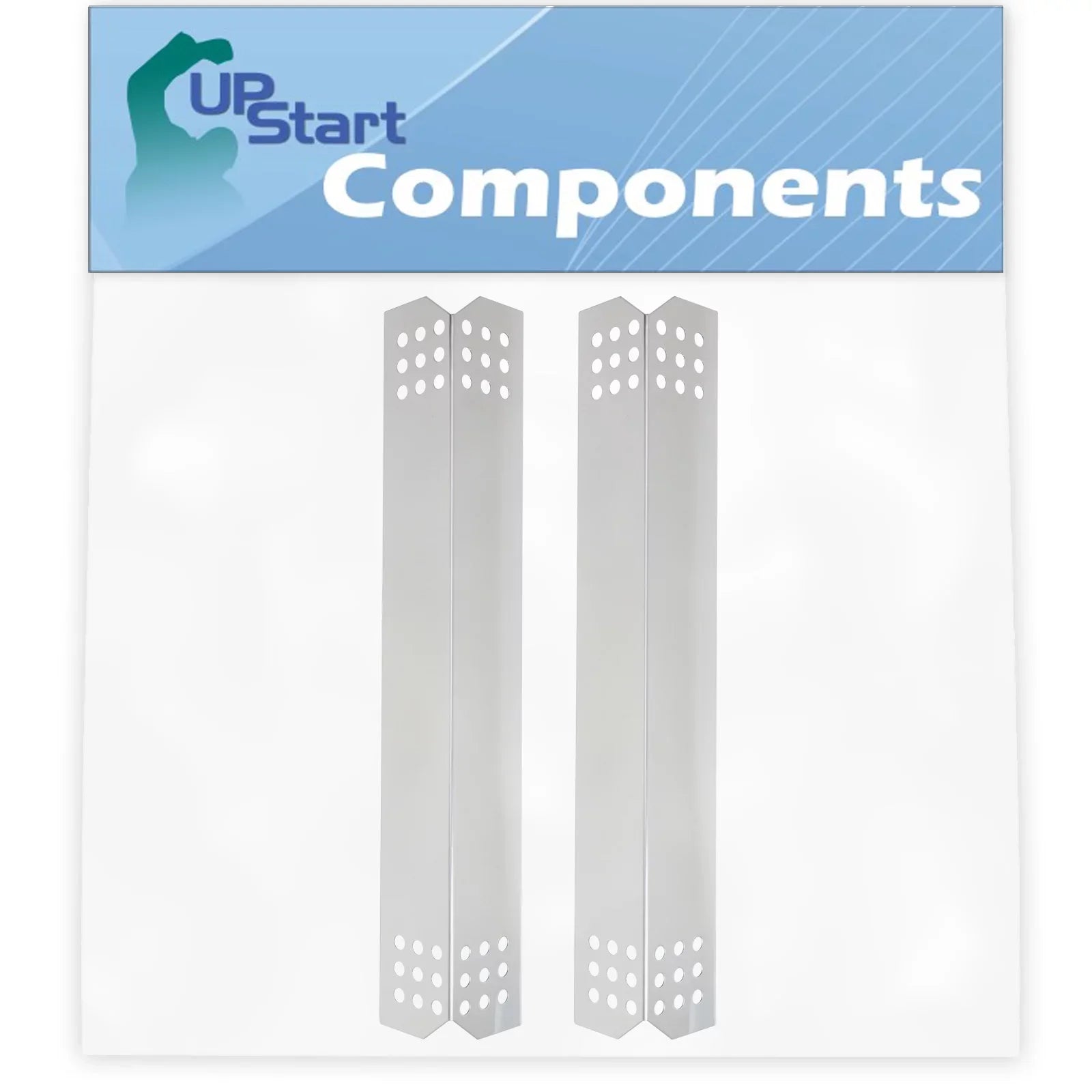 2-Pack BBQ Grill Heat Shield Plate Tent Replacement Parts for Jenn Air 720-0709B - Matching Barbeque Stainless Steel Flame Tamer, Flavorizer Bar, Vaporizer Bar, Burner Wrap 16 1/8"