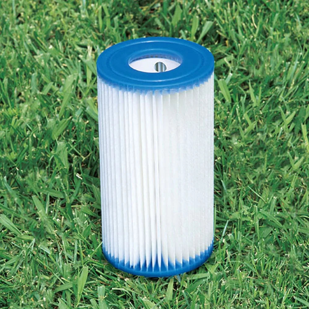 Intex Metal Above Ground Pool w/ Pump, Filter Cartridge 6 Pack, and Coating