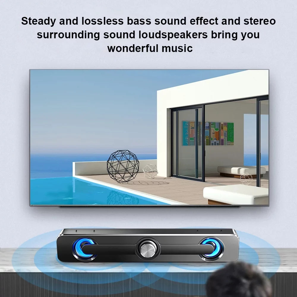 GoolRC V-111 Computer Speaker USB Wired Powerful Bar Stereo Subwoofer Bass Speaker Surround Sound Box for PC Laptop Phone Tablet MP3 MP4