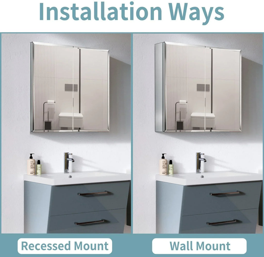 Elegant Reflections Double Door Mirror Medicine Cabinet