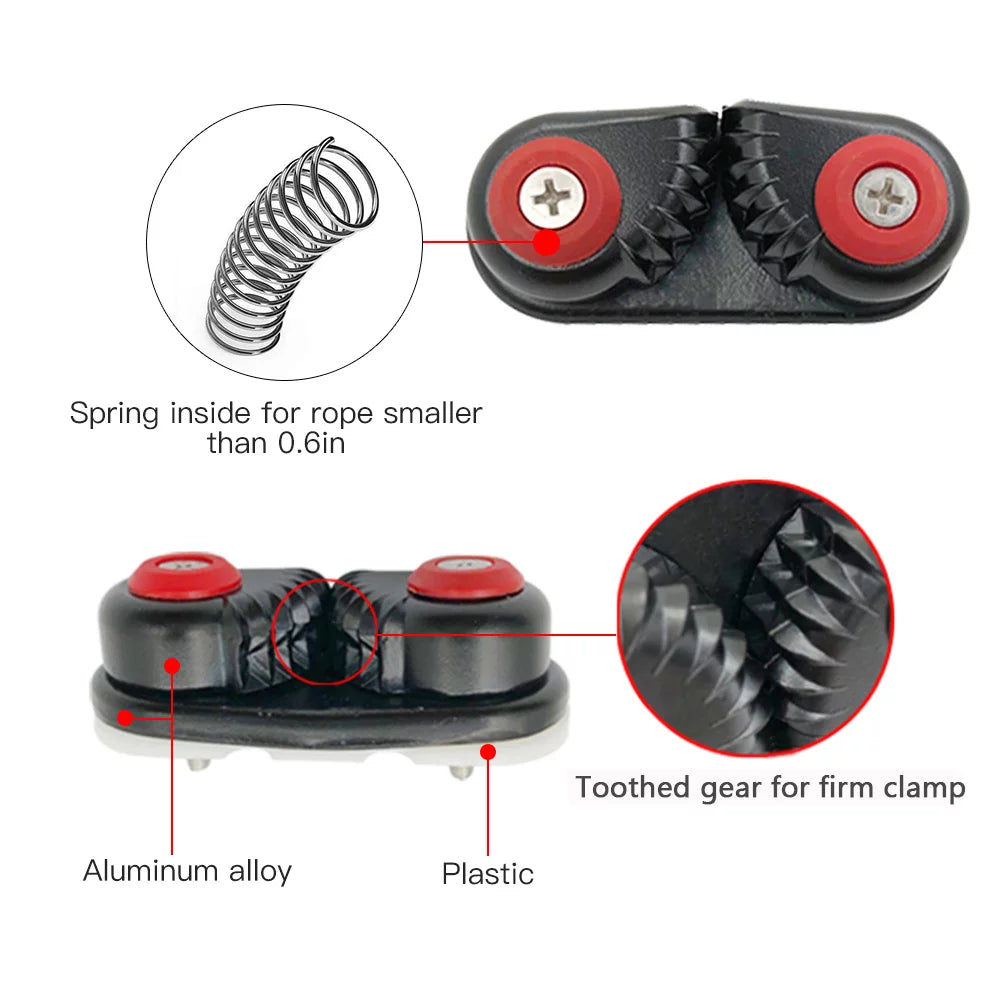 2PCS Kayak Cam Cleat Watercraft Canoe Sailing Watercraft Dinghy Aluminum Cam Cleats Fast Entry Kayak Cleats