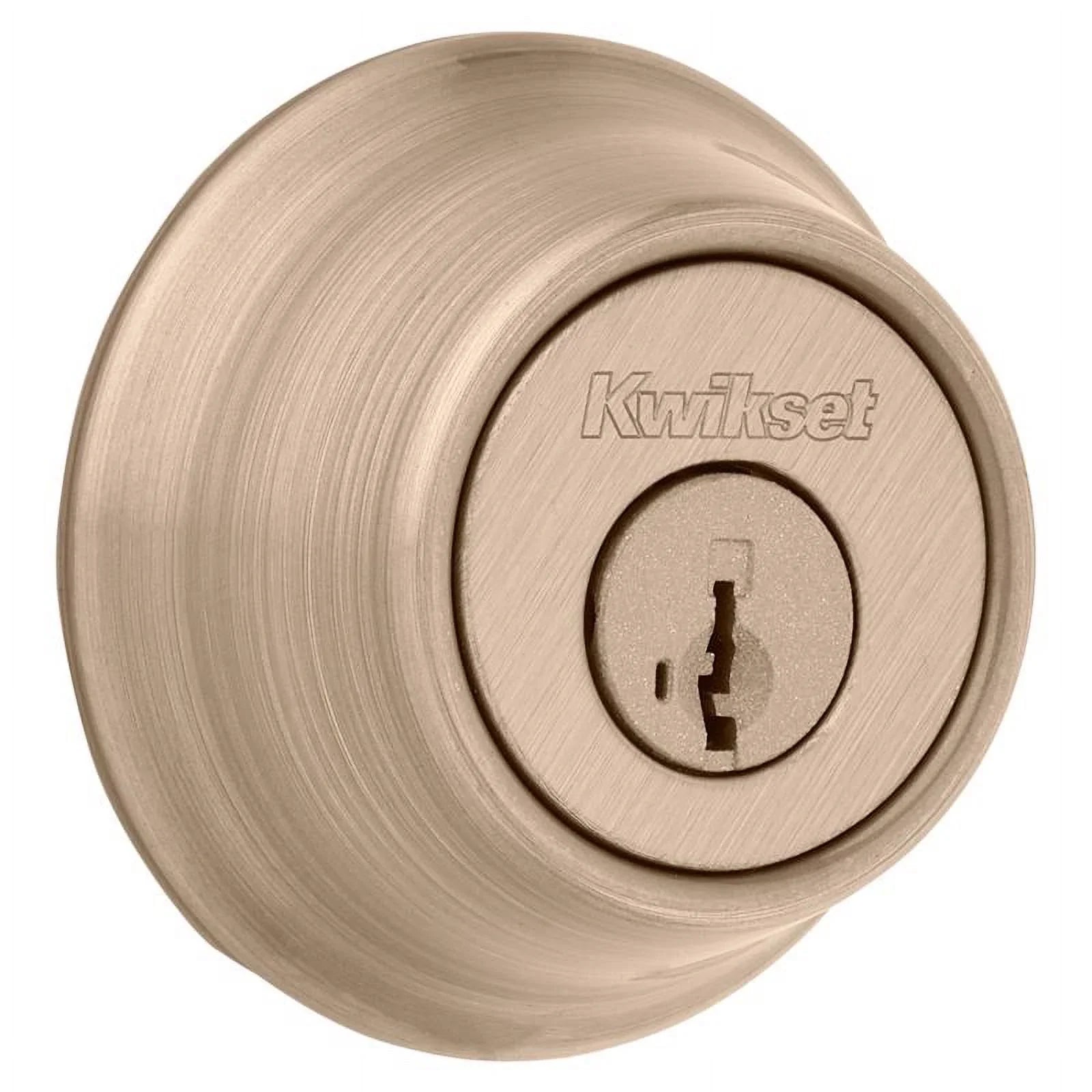 Kwikset 665 5 CP SMT RCAL RCS K6 Security Double-Cylinder Deadbolt, Antique Brass - Quantity 1