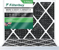 Filterbuy 20x24x1 MERV 8 Odor Eliminator Pleated HVAC AC Furnace Air Filters with Activated Carbon (3-Pack)