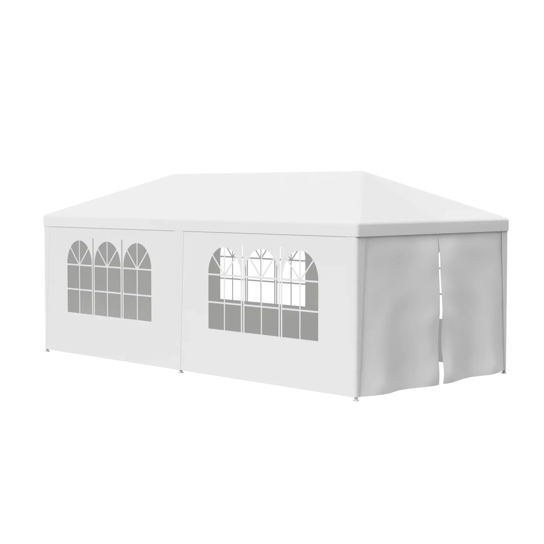 Zeny 10'x20' Outdoor Canopy Party Wedding Tent White Gazebo Pavilion with 6 Side Walls, 8.00, Event Canopies