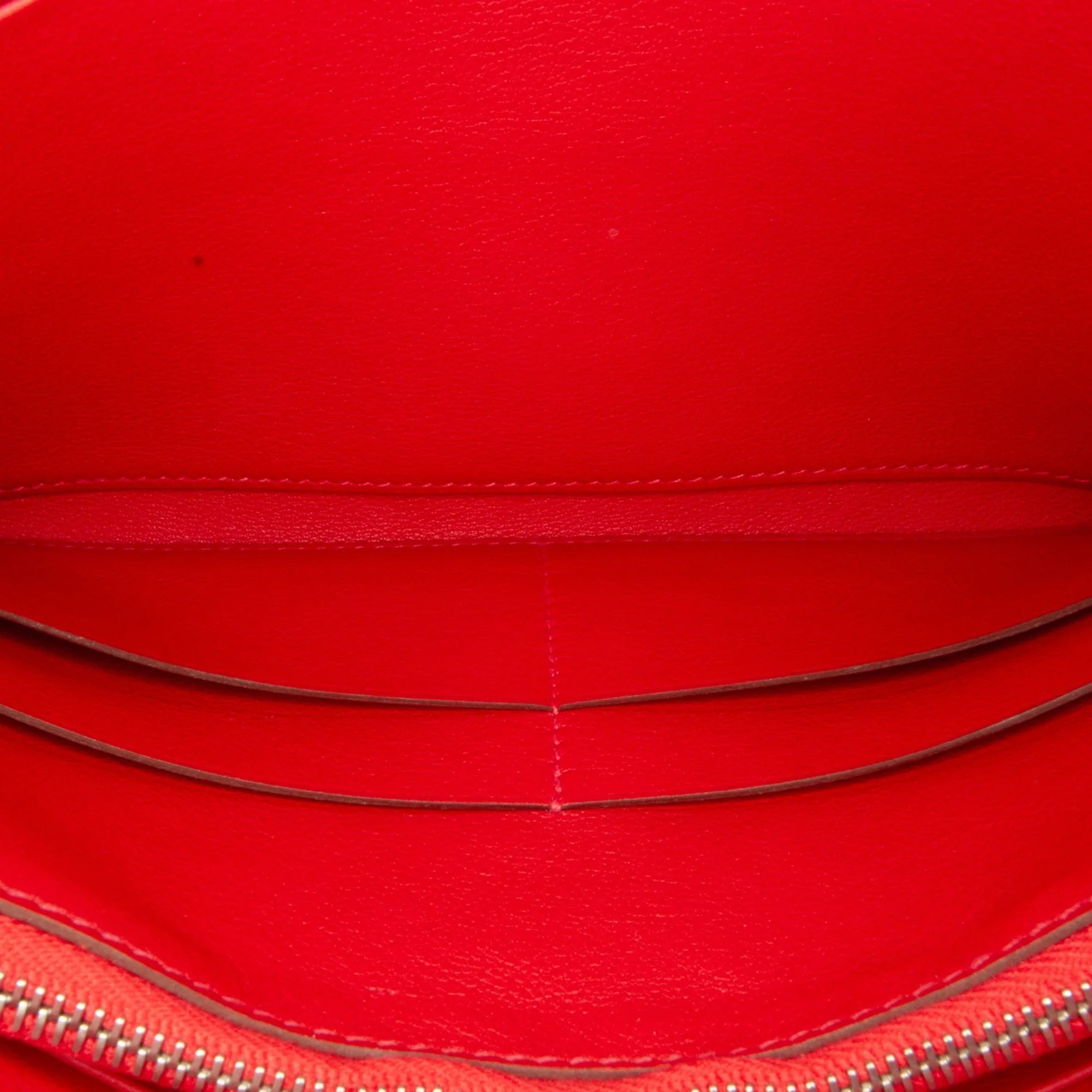 Pre-Owned Authenticated Hermès Swift Jige Duo Wallet Calf Leather Red Long Wallets Unisex (Good)