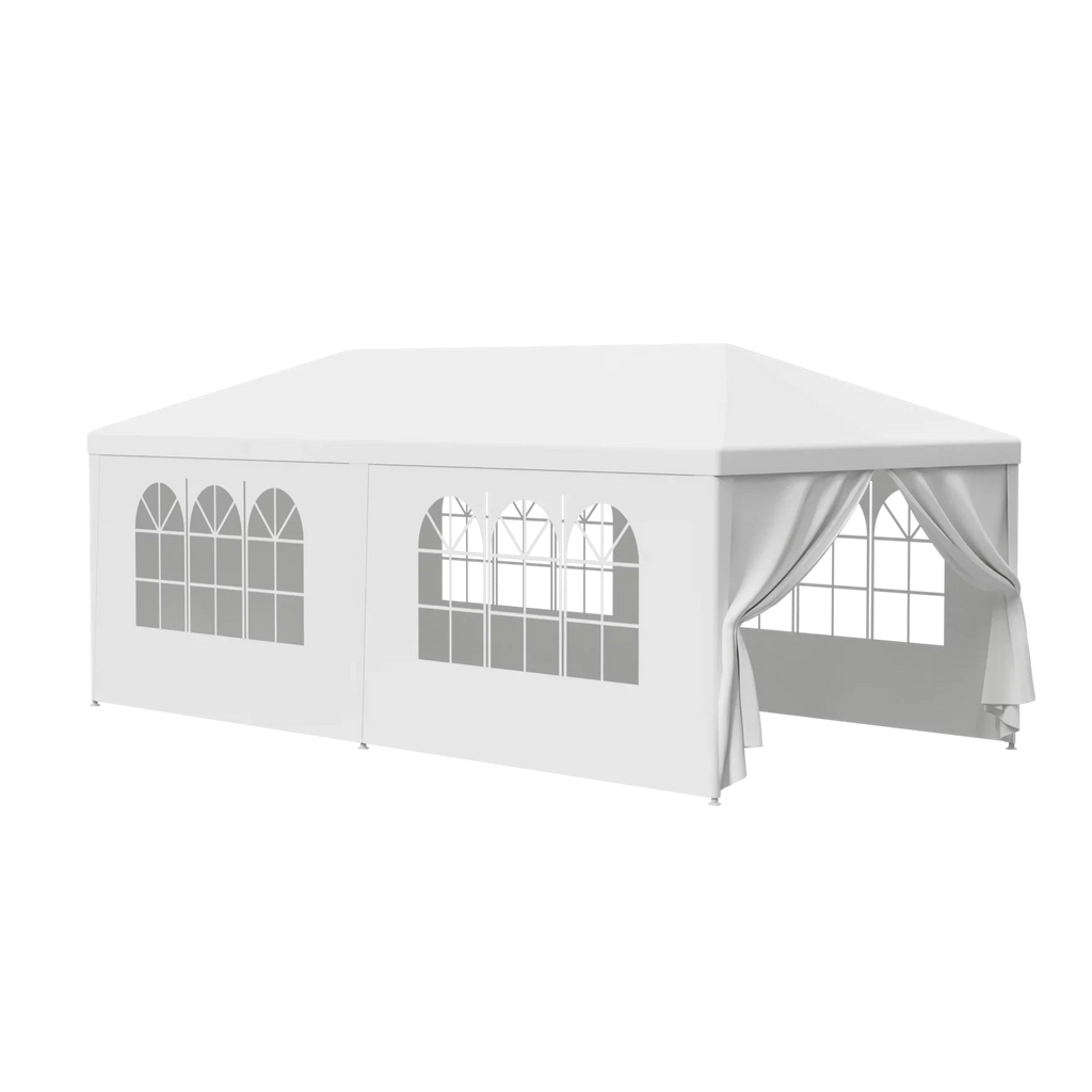 Zeny 10'x20' Outdoor Canopy Party Wedding Tent White Gazebo Pavilion with 6 Side Walls, 8.00, Event Canopies
