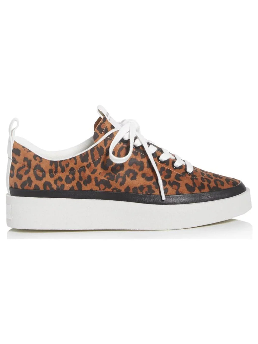 VIA SPIGA Womens Brown Leopard Print Cushioned Mae Round Toe Platform Lace-Up Suede Athletic Sneakers Shoes 8 M