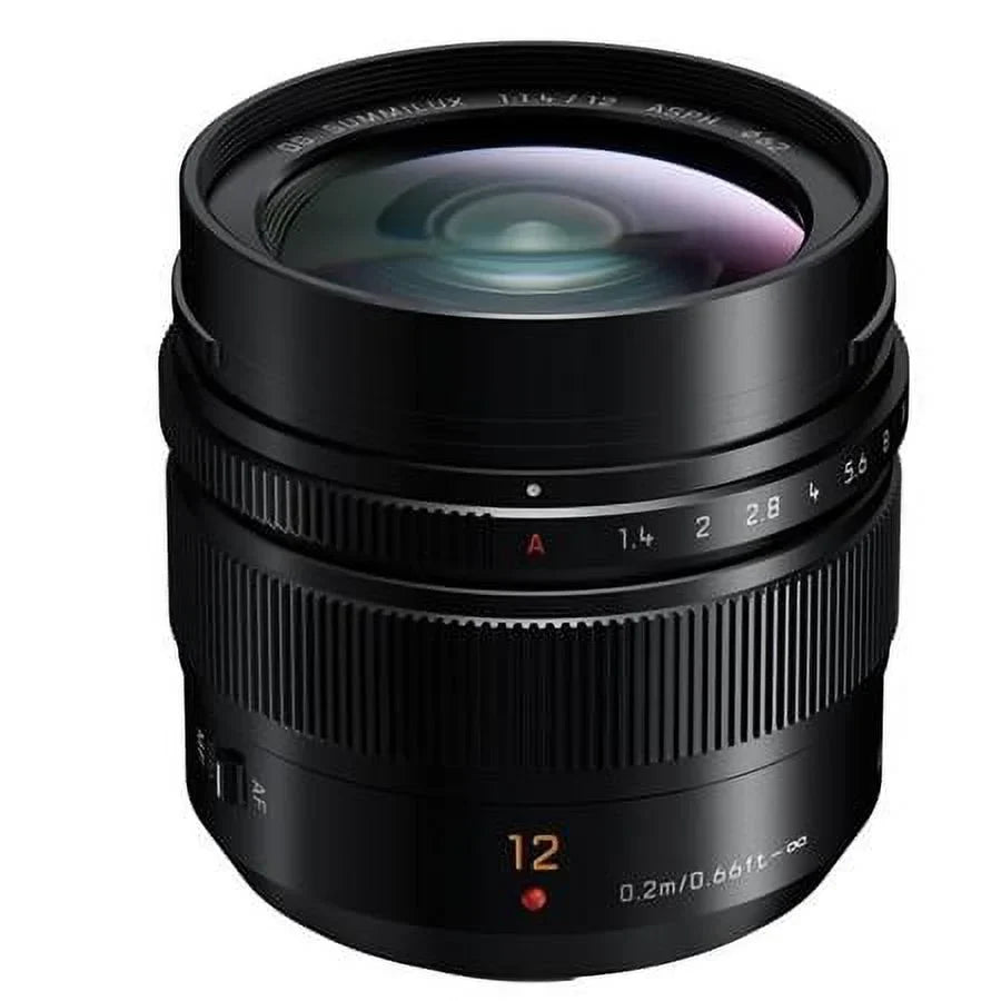 Lumix G Leica DG Summilux 12mm f/1.4 Aspherical Lens for Micro Four Thirds, Black