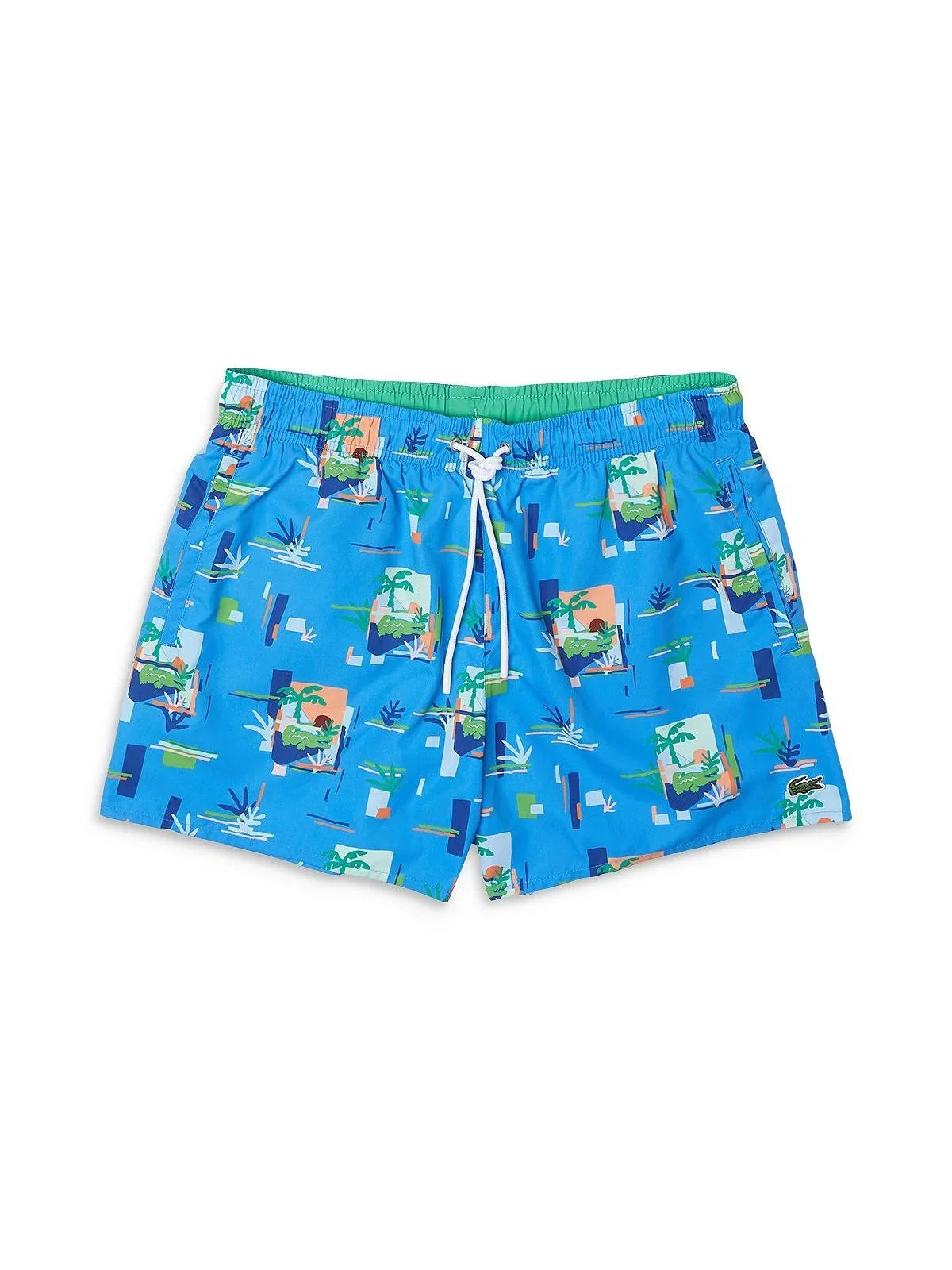 Lacoste Mens Printed Drawstring Swim Trunks