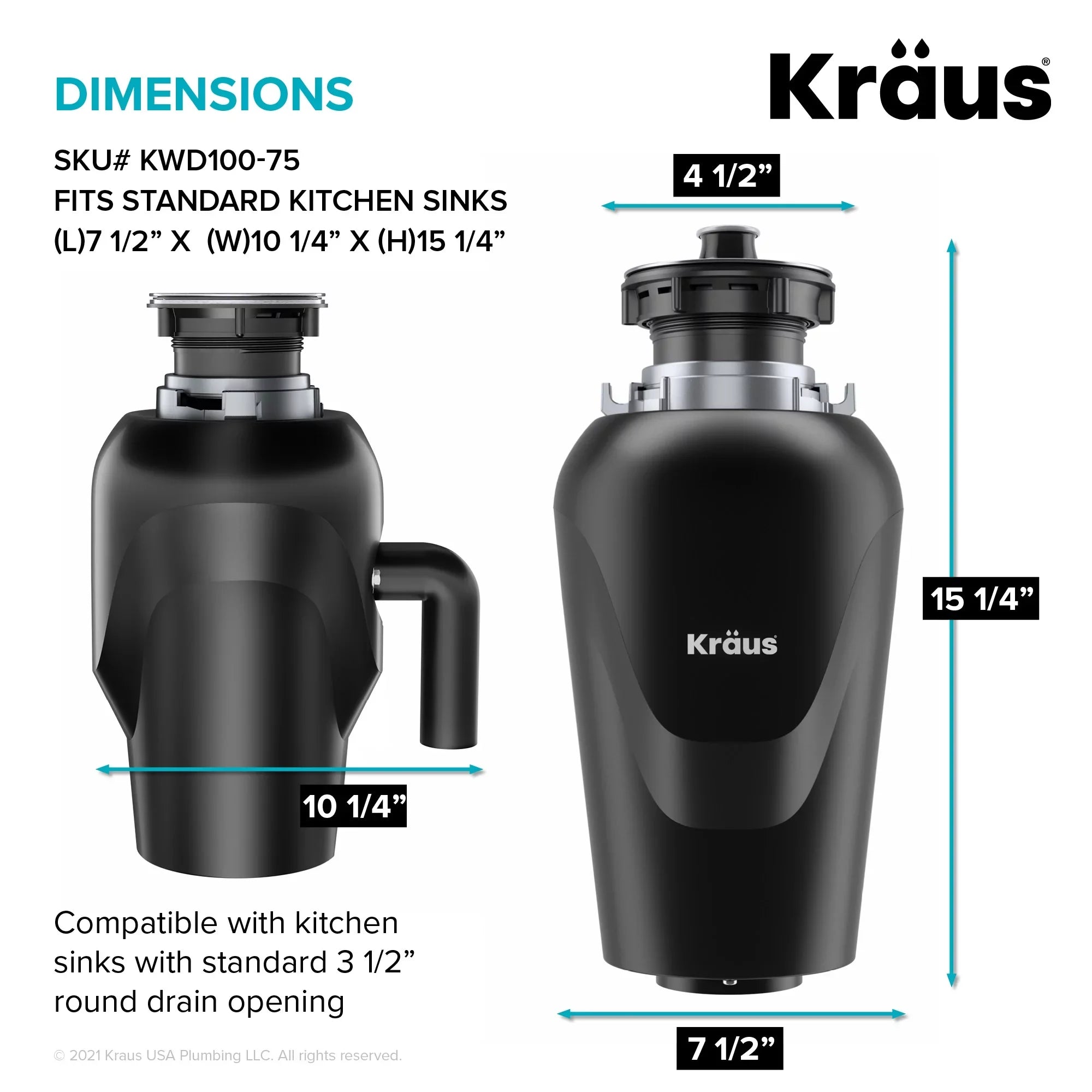 Kraus Standard PRO 23-inch 16 Gauge Undermount Single Bowl Stainless Steel Kitchen Sink with Waste Guard Continuous Feed Garbage Disposal