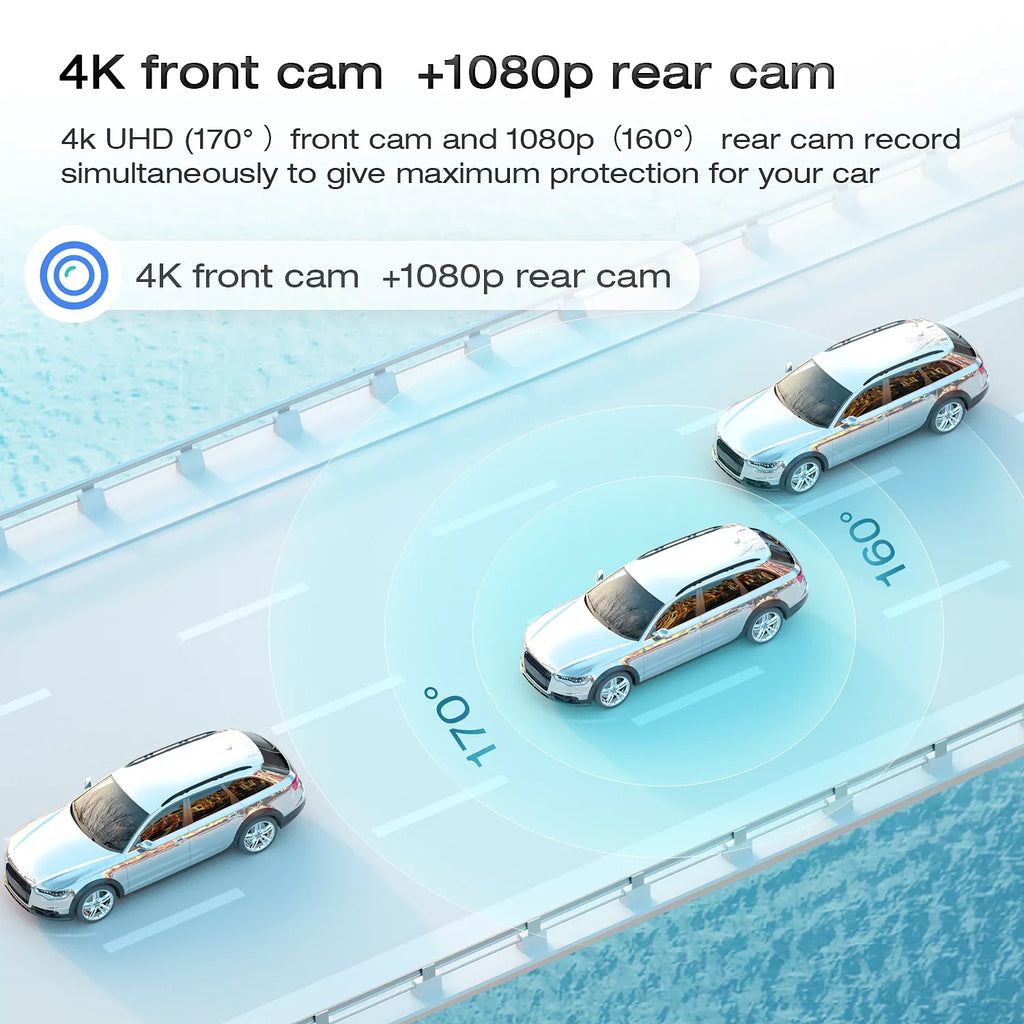 TOGUARD 4K Mirror Dash Cam, 12" Touch Screen Sony Sensor Dual Dash Cam, Rear View Mirror Camera, with GPS, Parking Assist, Super Night Vision