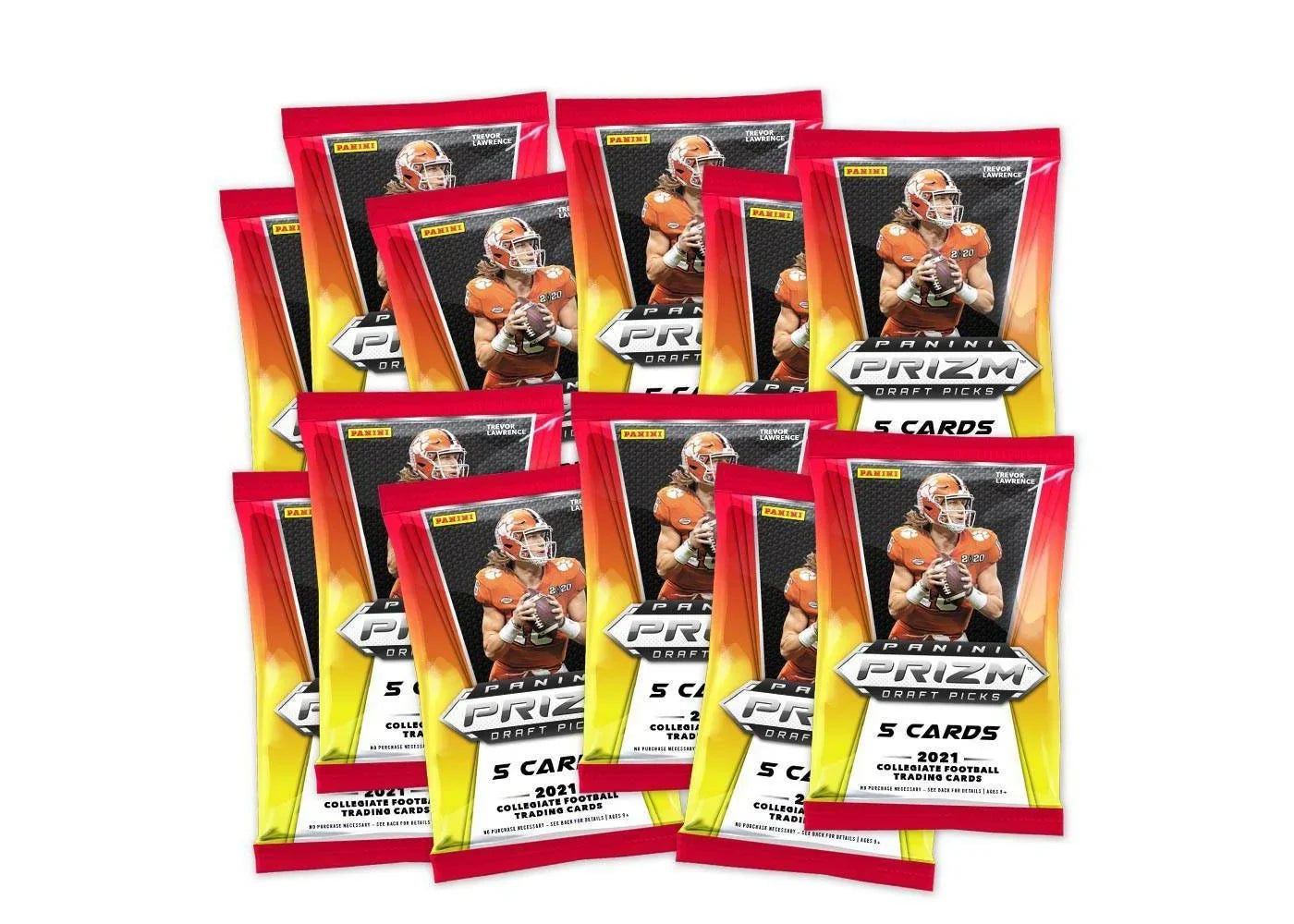 2021 Panini Prizm Draft Picks Football Mega Box - 12 Packs - 1 Gold Ice Auto