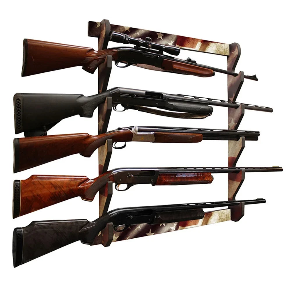 Rush Creek Creations 38-4046 Americana Patriotic 5 Gun Wall Storage Display Rack