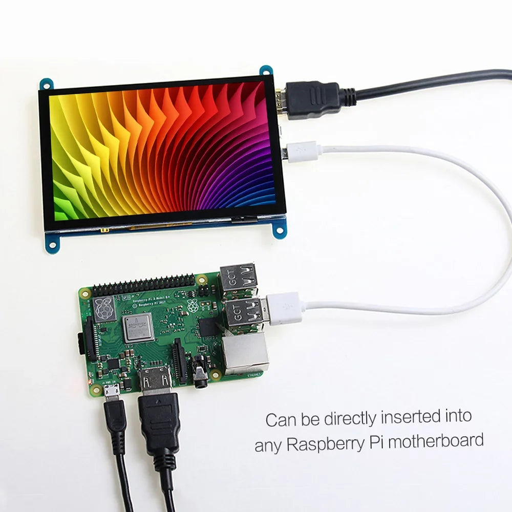 Arealer 5 InchCapacitive Touchscreen Display 800*480 Resolution Small Portablewith USBInterface Suitable with Raspberry Pi Tool