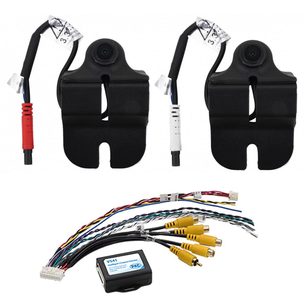 Echomaster HDBJL AHD 720P/CVBS 480P Blind Spot Camera Kit Matching with Wrangler JL & Gladiator JT with VS41 Camera Switcher For NTSC Video Input Monitors