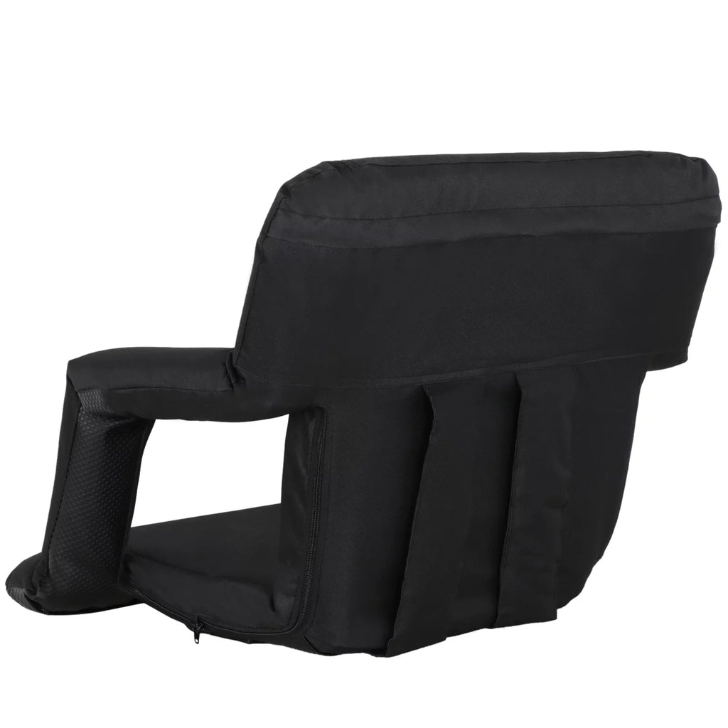 ZENY Stadium Seat Chair Reclining Bleachers W/Padded Cushion - 6 Reclining Positions, Black