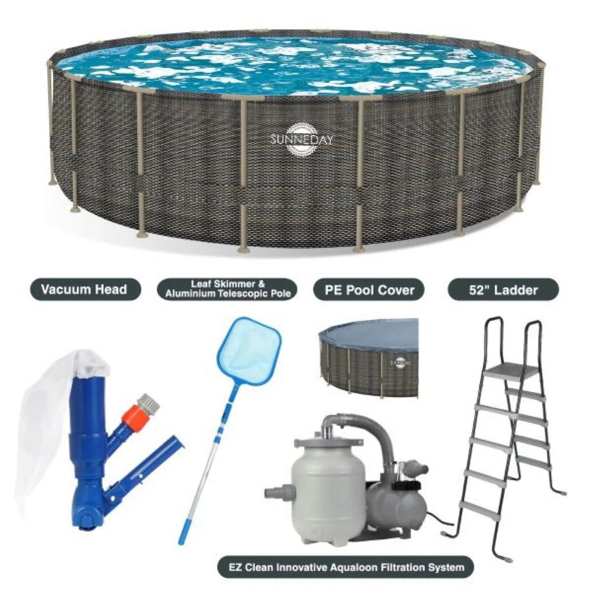 Sunneday Oasis Rattan Soft-sided 18 ft. Round x 52 in.