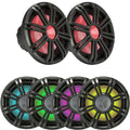 2 Kicker 45KMF104 10" Environment Subwoofers for Freeair Applications - 2 Kicker 45KMG10W 10" LED Grilles (Charcoal)