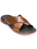 COLE HAAN GRANDSERIES Mens Brown Crisscross Bands Padded Goldwyn 2.0 Open Toe Slip On Slide Sandals Shoes 11 M