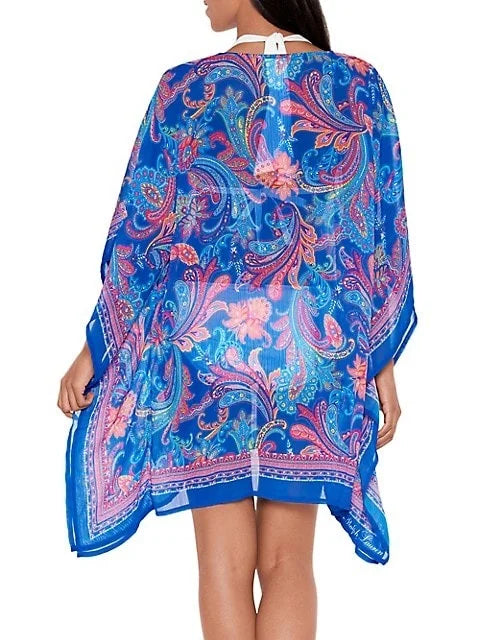 Ralph Lauren SUMMER PAISLEY Crinkly Chiffon Tunic Coating US Large/X-large