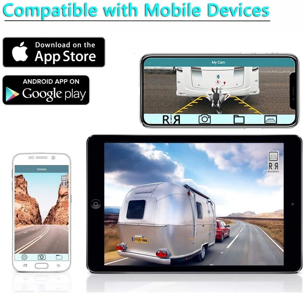JahyShow High-Capacity 9600mAh Battery Backup Camera, Magnetic WiFi Wireless, Front/Rear View