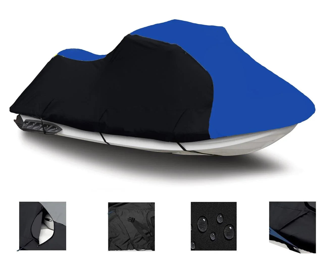 BLACK / BLUE HEAVY-DUTY, PWC 600D JET SKI Wrap Suitable for Yamaha VXS 2015 2016