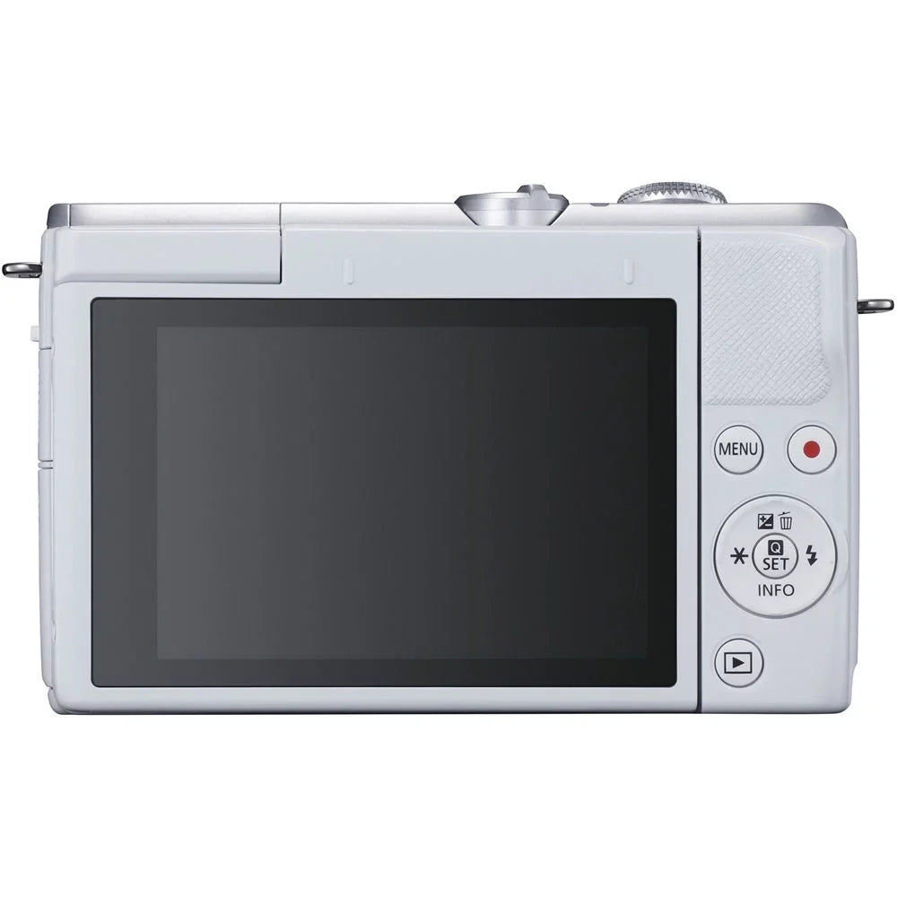 Canon EOS M200 Mirrorless Camera with 15-45mm and 55-200mm Lenses (White) (3700C009) + 64GB Card + Charger + LPE12 Battery + Card Reader + Corel Photo Software + HDMI Cable + Case + More