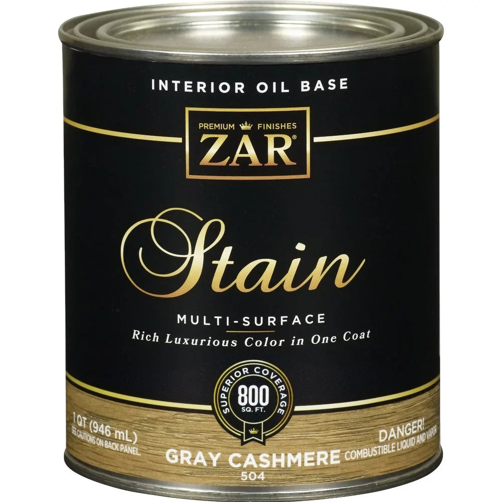 1 PK, Zar 1 Qt. Cashmere Gray Oil-Based Multi-Surface Interior Stain