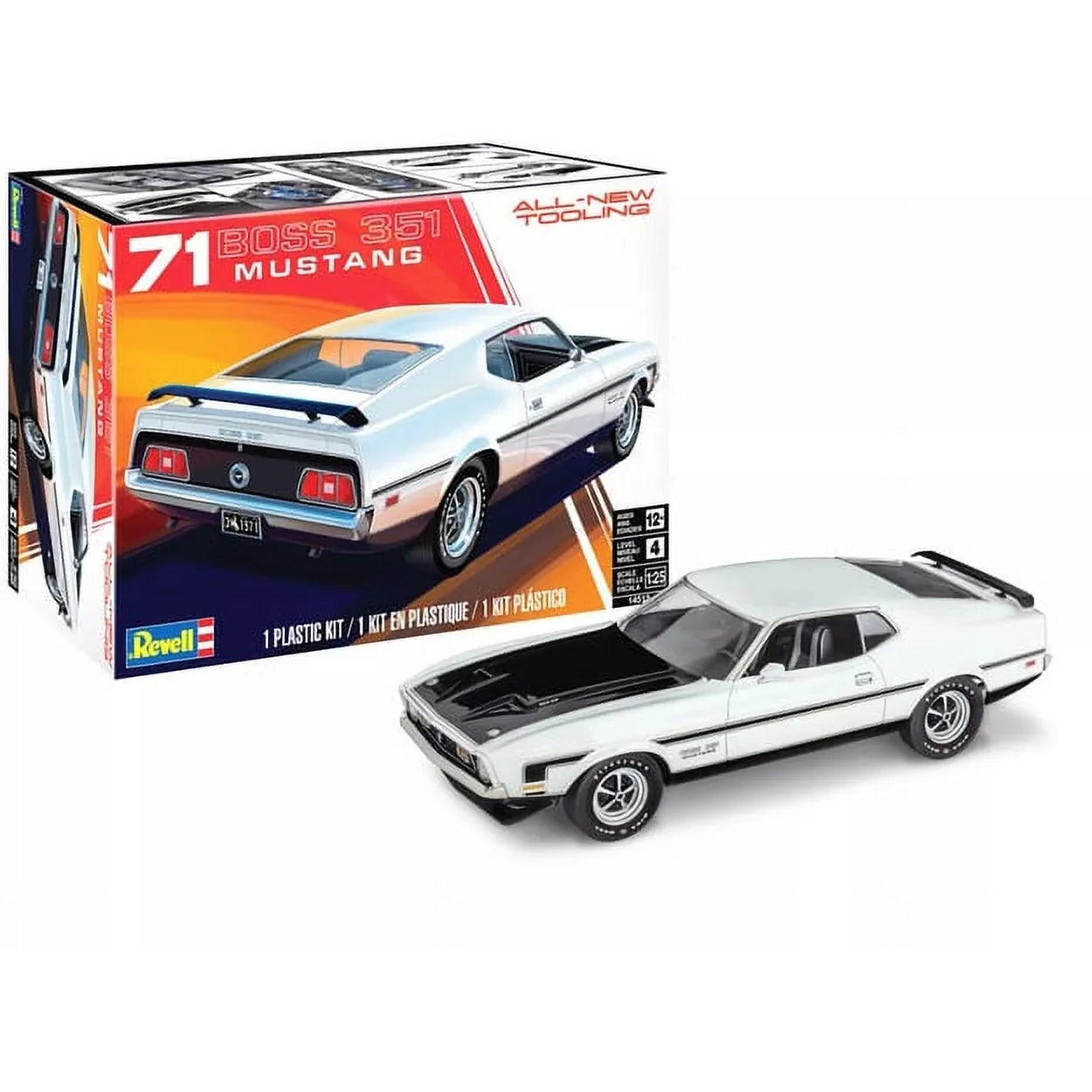 Revell 1-25 Scale Level 4 Model Car Kit for 1971 Ford Mustang Boss 351