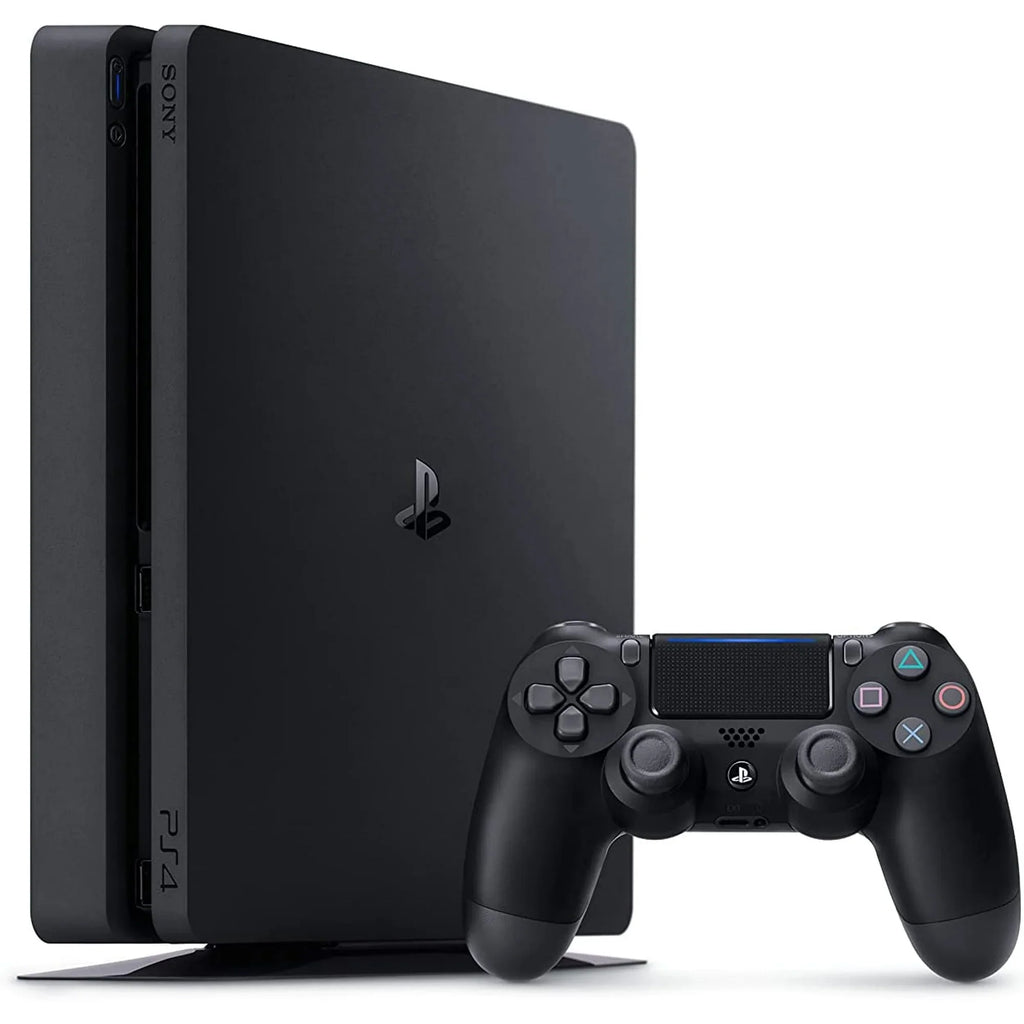Sony 2215A PlayStation 4 Slim 500GB Gaming Console Black with Charging Dock Headset 2 Controller Bolt Axtion Like New