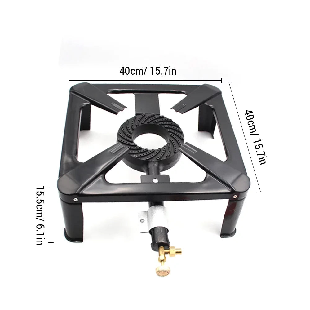 Nebublu Propane Gas Cooker - Single Cast Iron Stove for Camping BBQ, Portable and Efficient