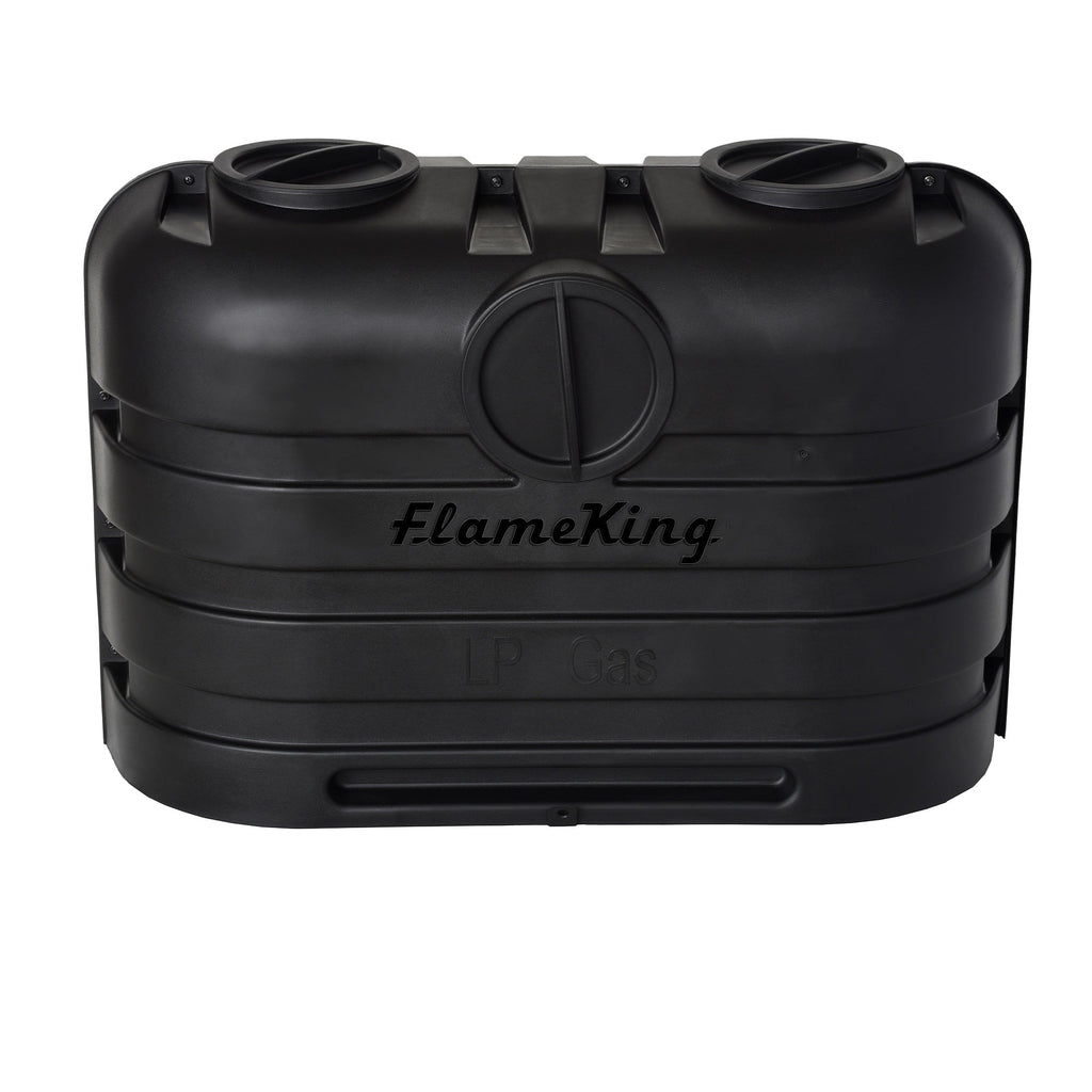 Flame King Heavy Duty Dual 20LB Black Propane Tank Shield for RV, Camper and Travel Trailer
