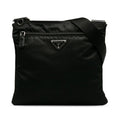 Pre-Owned Authenticated Prada Tessuto Crossbody Nylon Fabric Black Crossbody Bag Unisex (Good)