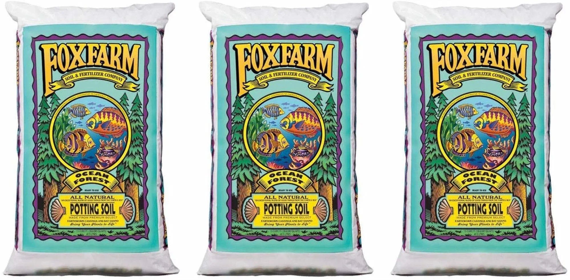 FoxFarm Ocean Forest Potting Soil, 1.5 cu ft (Pack of 3)