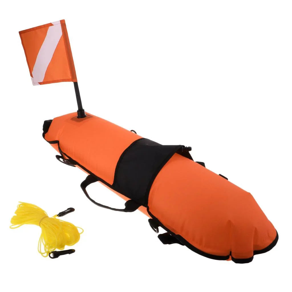 Scuba Diving Safety Float Buoy with Diver Flag, D-, Oral Inflator , 20m High Visible Snorkeling, Spearfishing, Freediving