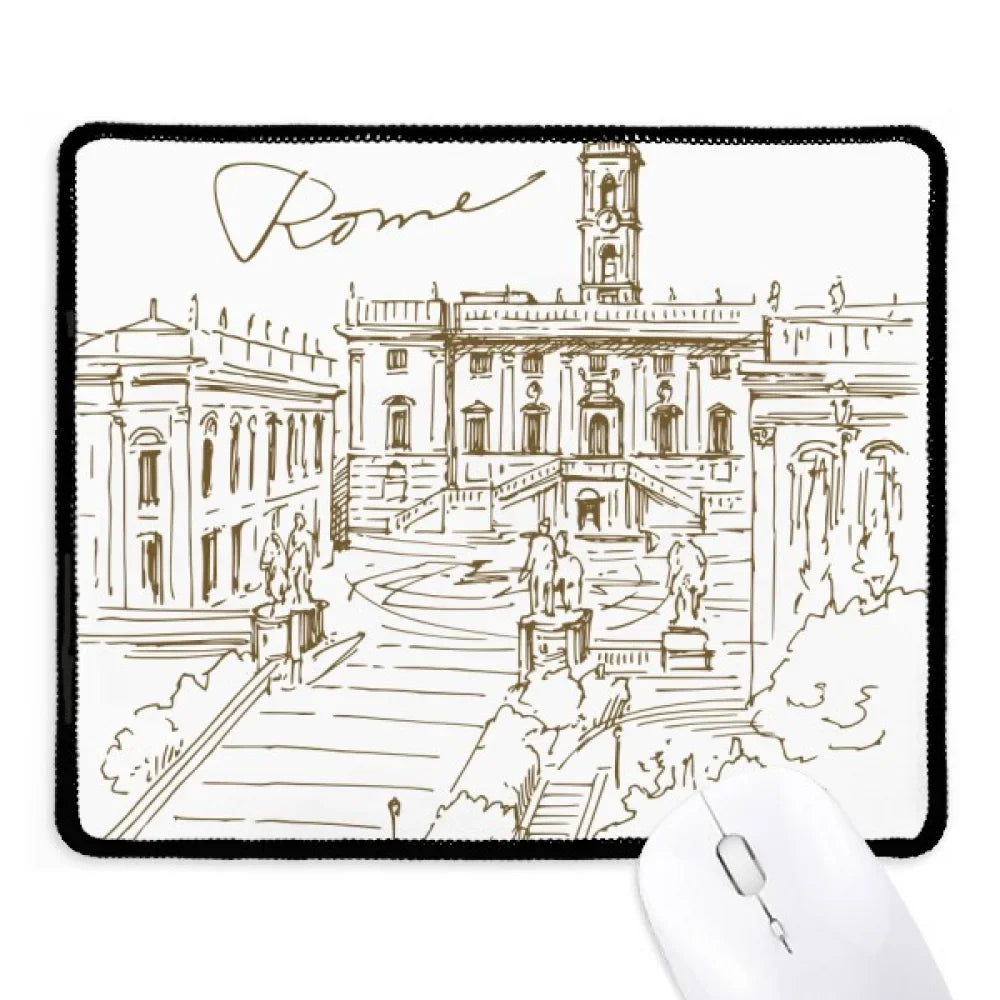 Fontana di Trevi Rome Fontana Landmark Mousepad Stitched Edge Mat Rubber Gang Pad