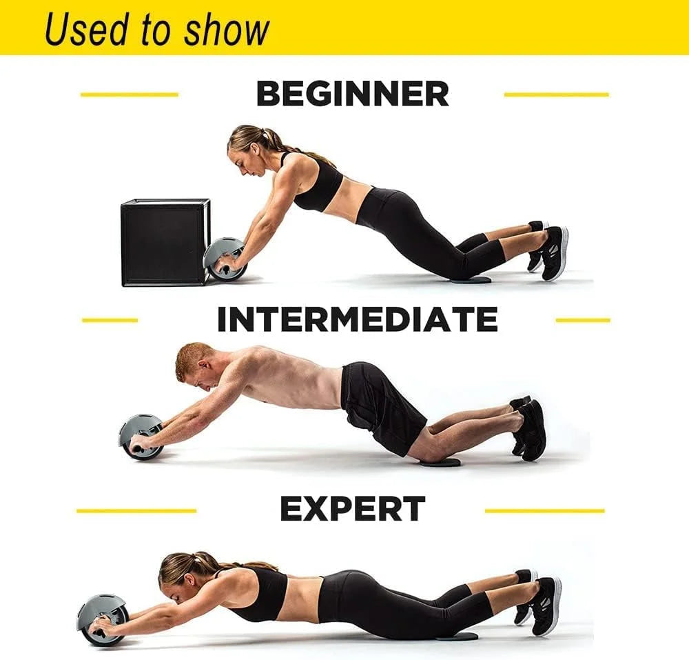 for Core Workouts Abdominal Exercise Roller Automatic Rebound Dual Wheel Fitness Equipmen Trainer at Gym Or Home Beginner BY DCJA