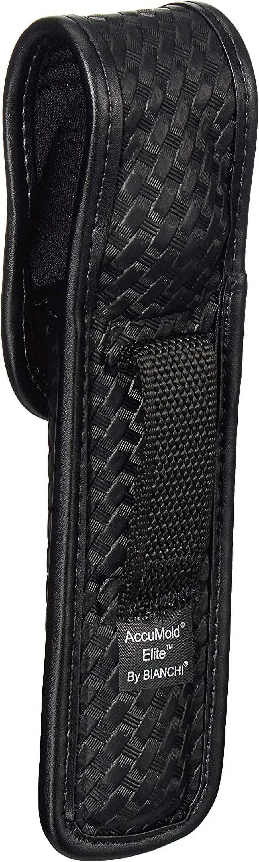 Bianchi Accumold Elite Brass Snap 7911 Shield Compact Light Pouch (Basketweave Black, Size 3) - 22239 - Bianchi