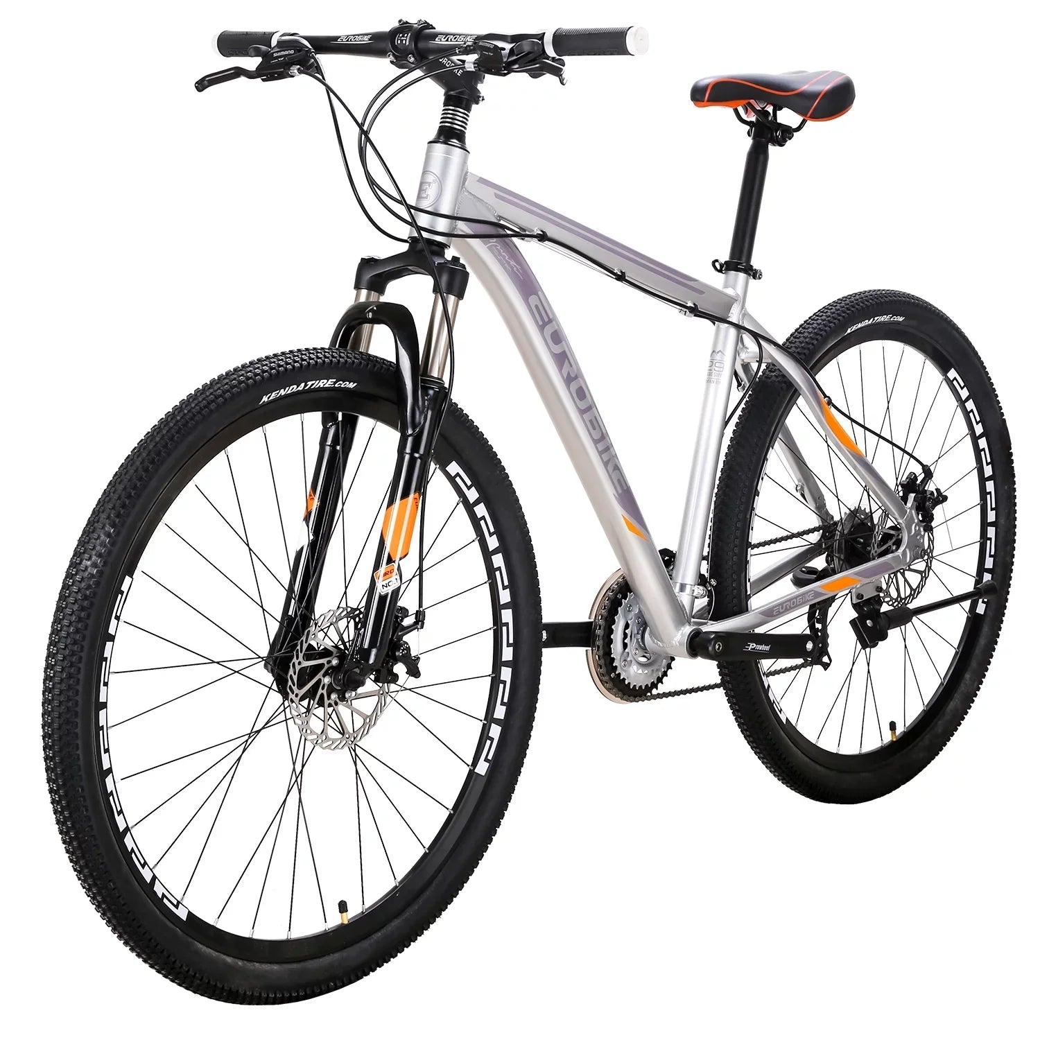 Mountain Bike, Eurobike X9 Mountain Bikes 29 Inches, 29er, 19 inch Aluminum, 21 Speed,Dual Disc Brakes, Mens Bicycle for Adults Multi-Spoke Silver