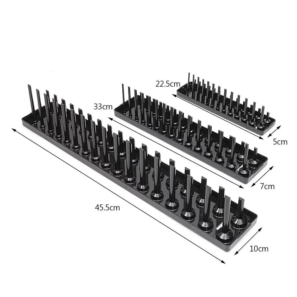 s/set Metric Socket Tray Rack Holder Storage Tool Organizer 1/4'' 3/8'' 1/2''