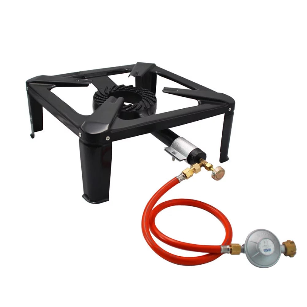 Nebublu Propane Gas Cooker - Single Cast Iron Stove for Camping BBQ, Portable and Efficient