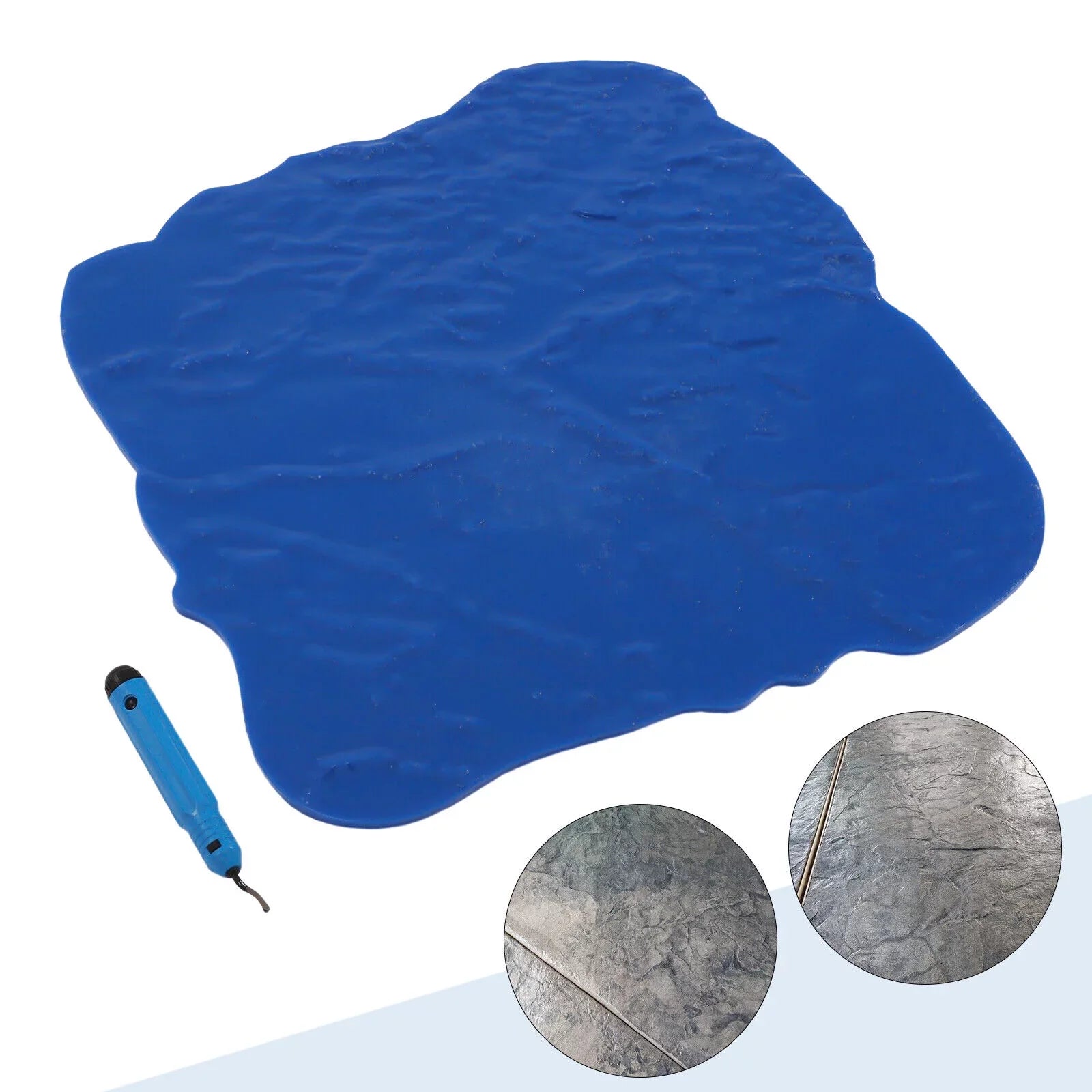 Miumaeov Concrete Floor Stamp Mold Concrete Seamless Stamp Mat Cement Texture Stone Slate 12*12 Inch