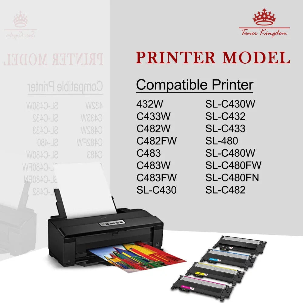 CLT-K404S for Samsung CLT-K404S CLT-C404S CLT-M404S CLT-Y404S CLT 404S to use with C480FW C430W SL-C430W SL-C480FW SL-C480FN Printer Tray (4 Pack)
