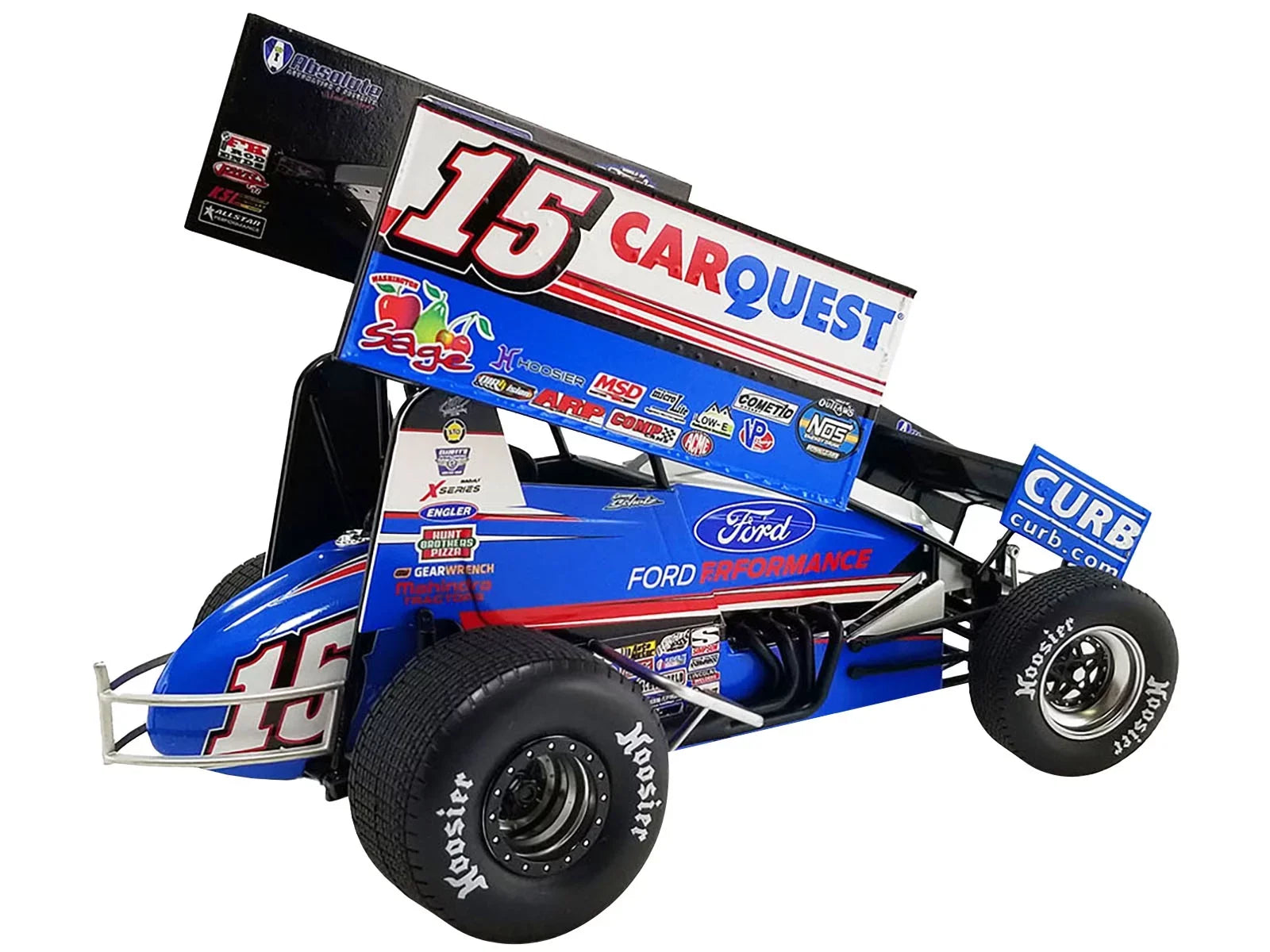 Winged Sprint Car #15 Donny Schatz Carquest Curb-Agajanian Racing World of Outlaws (2023) 1/18 Diecast Model Car by ACME