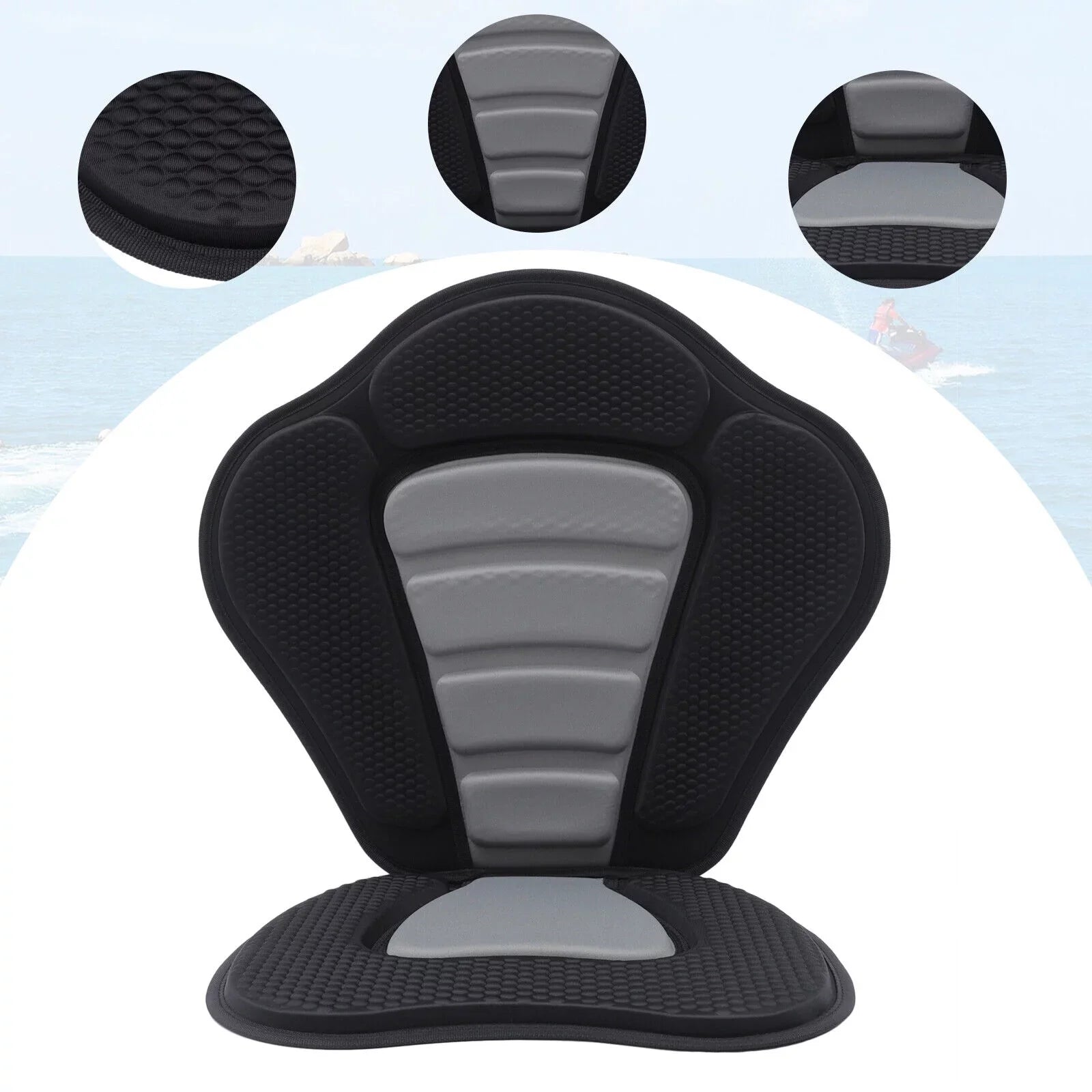 Padded Kayak Seat Cushion Seat Comfortable Rest Kayak Seat w/ Storage Bag Seat