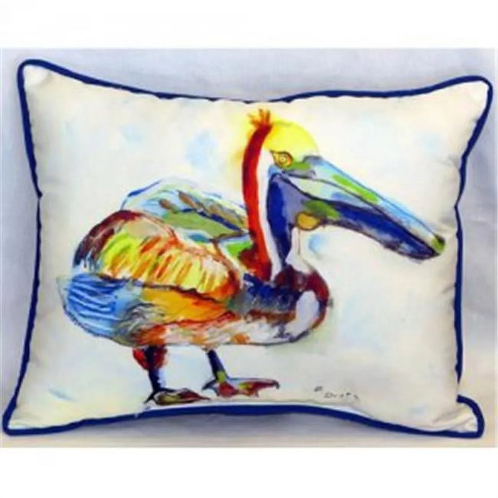 Betsy Drake ZP983A Heathcliff Pelican Indoor & Outdoor Throw Pillow- 20 x 24 in.